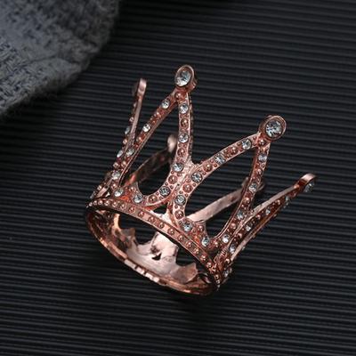 Cake Decorating Tools Metal Mini Crown Cake Topper Romantic Heart Crystal Rhinestone Tiara Cute DIY Cake Decoration Wedding