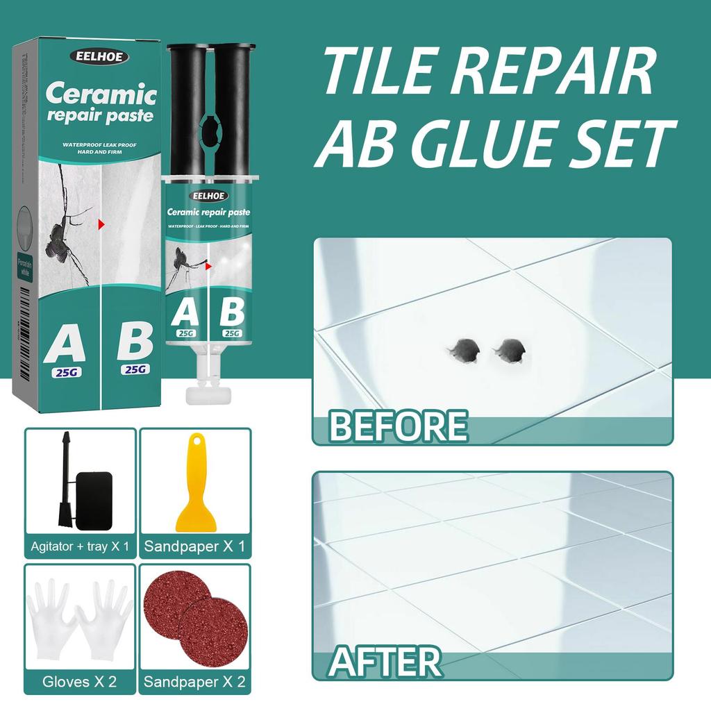 Tile Repair Paste Kit Tile Repair Paste Set Tile Filler Heavy Duty Universal Acrylic Crack Mending Agent Set Bathtub Repair