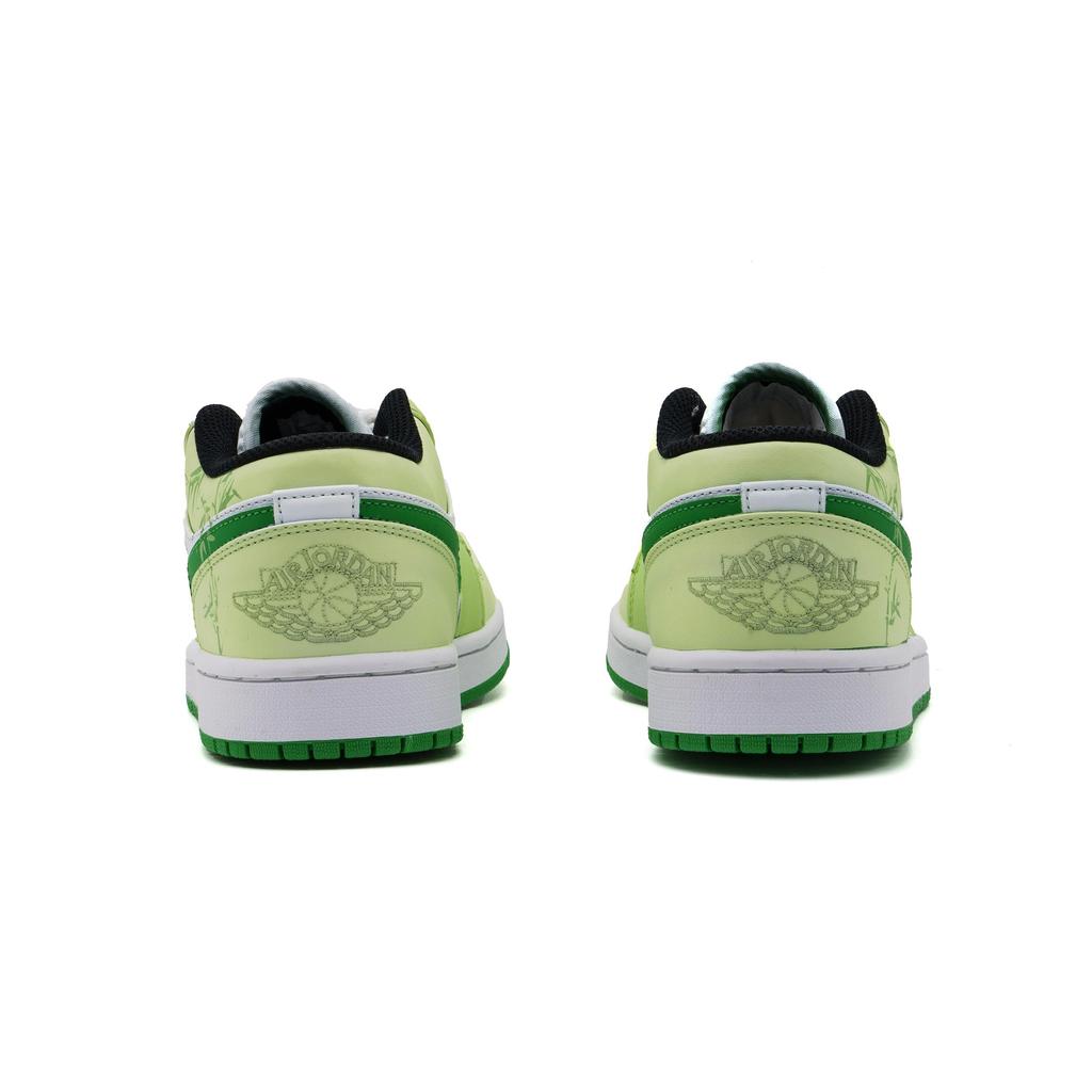 Jordan Air Jordan 1 Abrasion Resistant Low top Vintage Basketball Shoes Unisex Green 553558-152(Team500-aj)