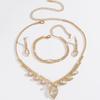 Luxury Jewelry Glass Zircon Wedding Party Necklace Earrings Set Dress Dress Dinner Clavicle Necklace