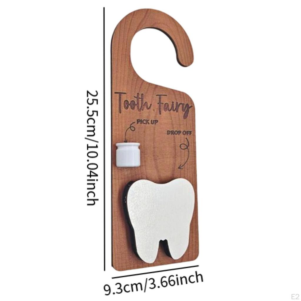Wooden Tooth Door Hanger Decorative Sign Nursery Encourage Gift Pick up Box Holder for
