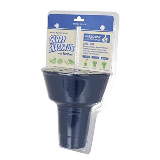 Dulton Carry Snack Tab mit Becher zum Trinken und Tragen zum Filme schauen und Durchmesser Durchmesser Fassungsvermögen Becher, Marineblau, Amerikanisch essen,