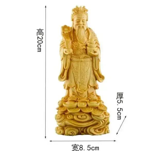 

Дерев яна різьба Бог багатства Прикраси Настільні Домашні Бізнес Вітальня Декор Ремесла