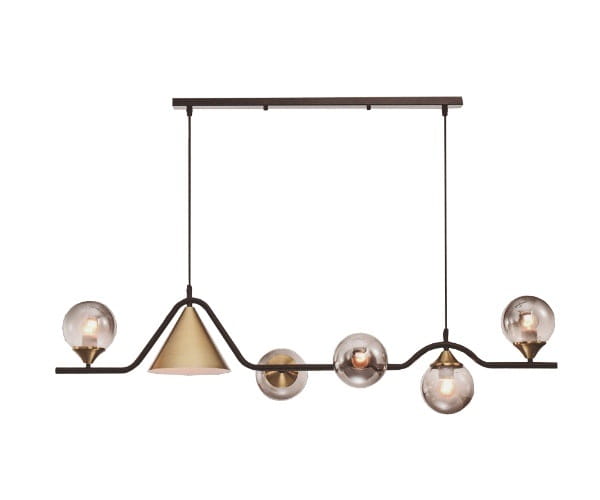 Mista - 120cm hanging lamp above the table, for the dining room, black, balls