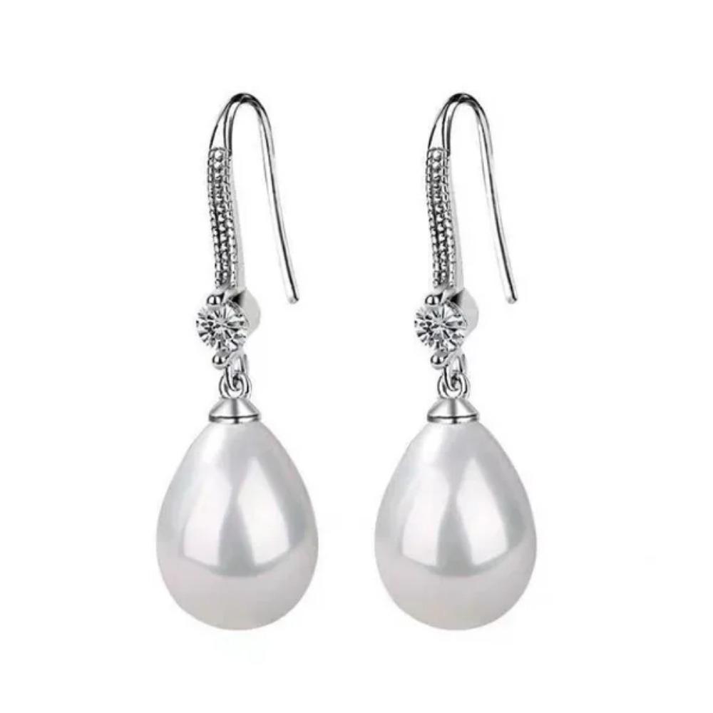 1PAIR Elegant Imitation Pearl Dangle Earrings for Women Bridal Engagement Wedding Drop Earrings Jewelry Gift