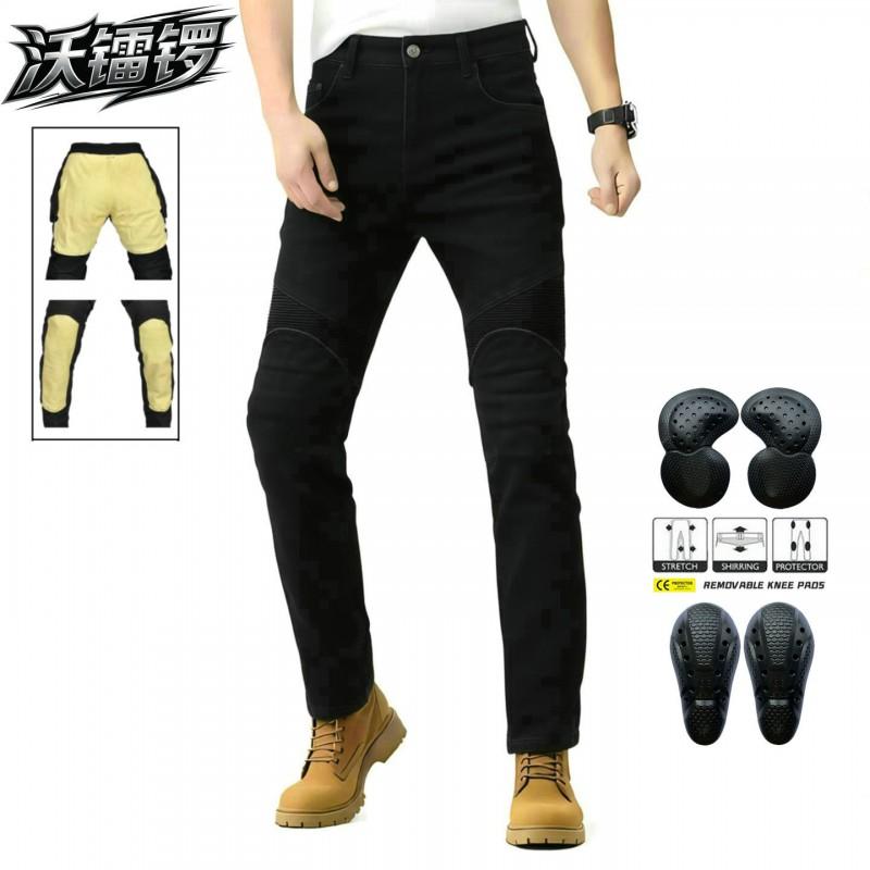 Mens Motorcycle Riding Pants With Kevlar Reinforcement Anti-Tear Stretch Fabric Protective Gear Outdoor Use