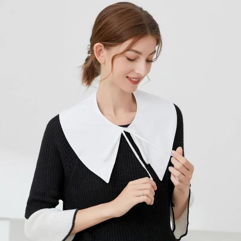 Solid Color Big Pointed Fake Collar Female Shoulder Wraps Shirt Detachable Collar Small Shawl Clothing False Collar Small Cape