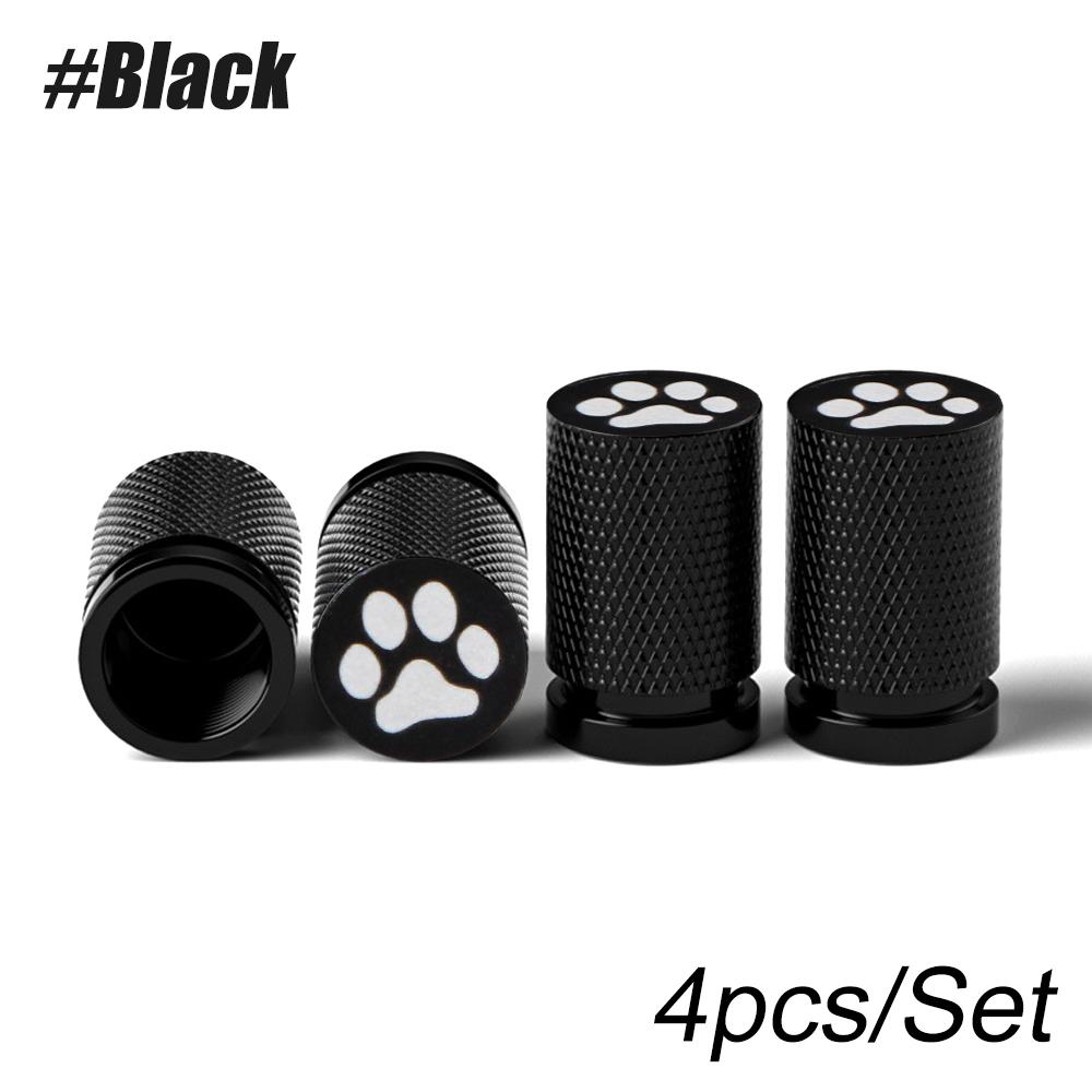 4Pcs Tire Valve Stem Cap Cover - Tire Air Cap Metal with O Rubber Ring Universal for Car Truck Motorcycle Bike Black Valve Stems 1