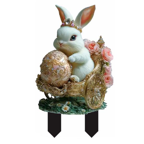 

Пасхальне яйце, кролик, прикраса для саду, двовимірний акриловий знак у дворі з кроликом D