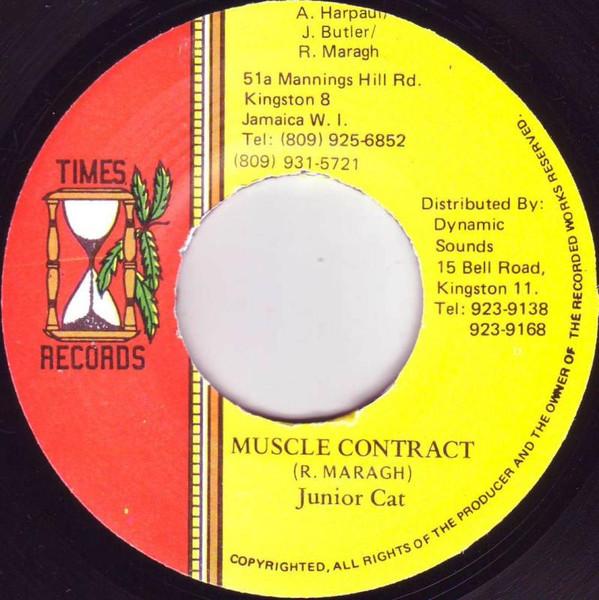 7inch Record JUNIOR CAT - Muscle Contract  NONE Times Records Jamaica Reggae, Ska & Dub Used