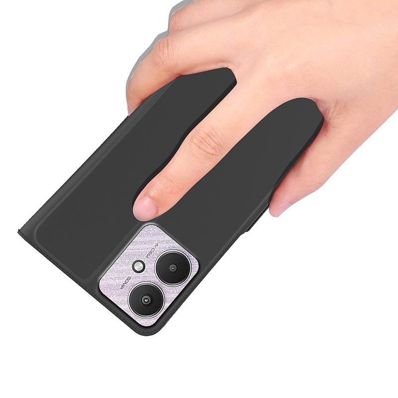 Für Xiaomi Redmi 13C 5G/13R 5G/Poco M6 5G Handyhüllen Faltbarer Ständer Kartenhalter PU Lederhülle