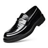 Herren Britischer Stil Glänzende Leder Loafers – Formell, Weiche Sohle, Slipper Business Casual Schuhe