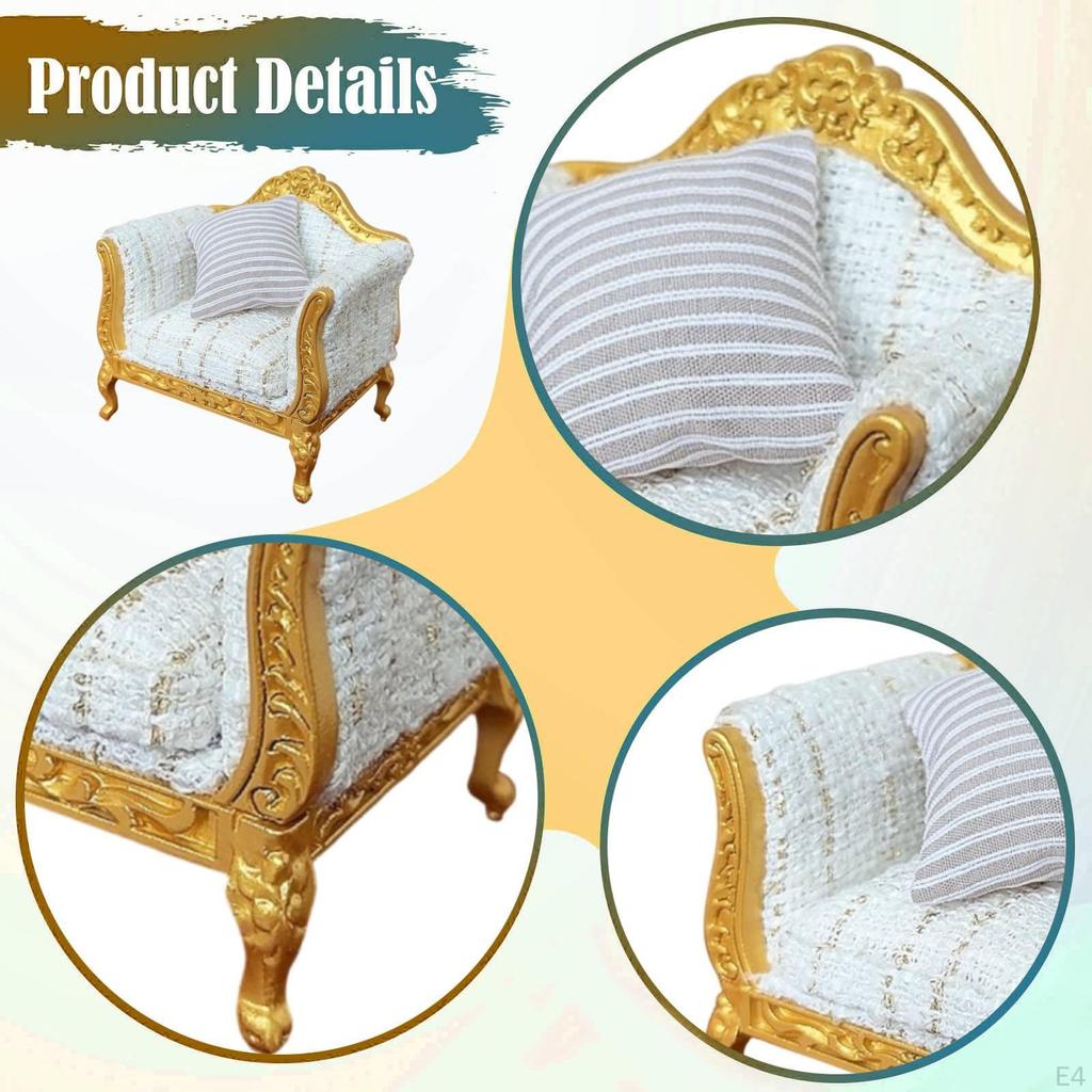 1/12 Dollhouse Furniture Sofa Decoration Pretend Toy Micro Landscape Decor Photo Prop for