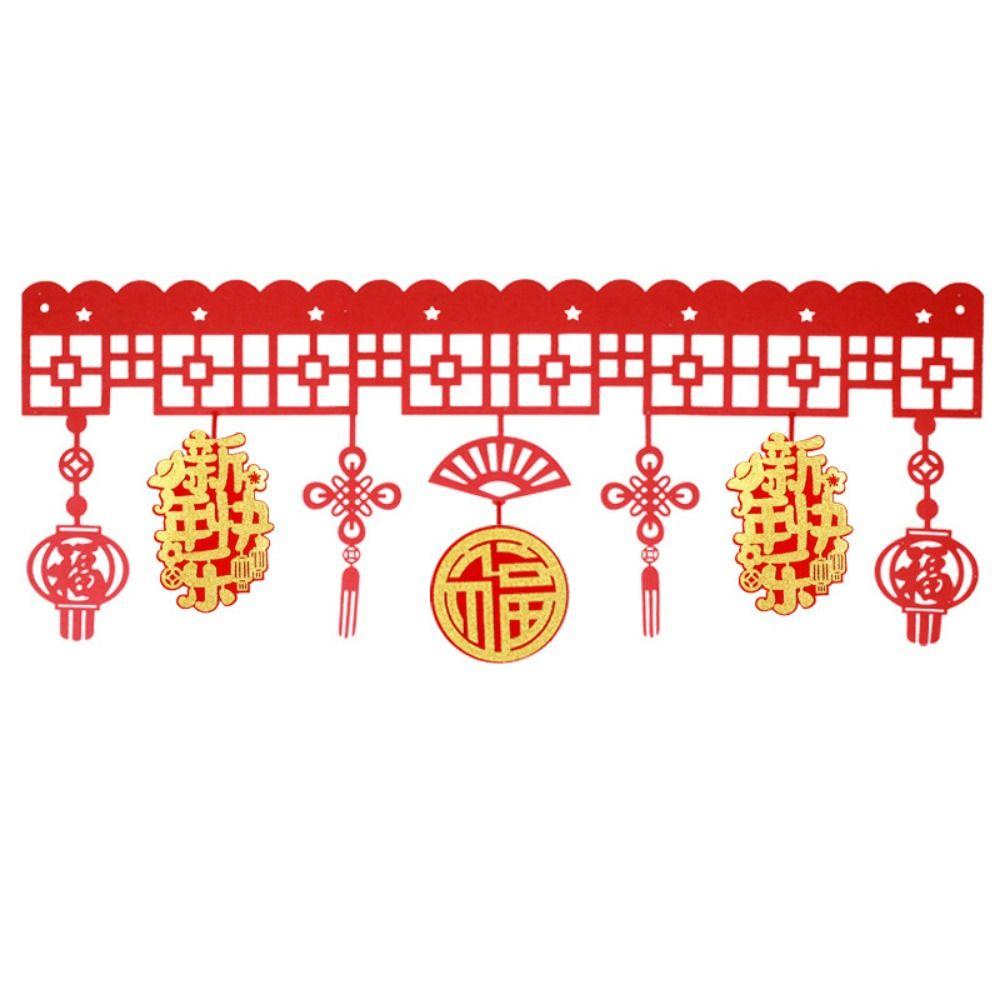 Decorative Chinese New Year Dragon Banners Felt Spring Festival Hanging Flag  Lunar New Year