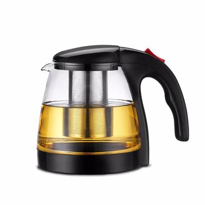 Dzbanek do herbaty ze szkła żaroodpornego o dużej pojemności 1300 ml z zaparzaczem ze stali nierdzewnej, czajnik na herbatę kwiatową, pojemnik, dzbanek do kawy i herbaty, zaparzacz