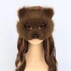 Furry Animal Cats Face Mask Plush Animal Half Face Eye Mask Halloween Cosplay Costume Mask for Men Masquerade Halloween