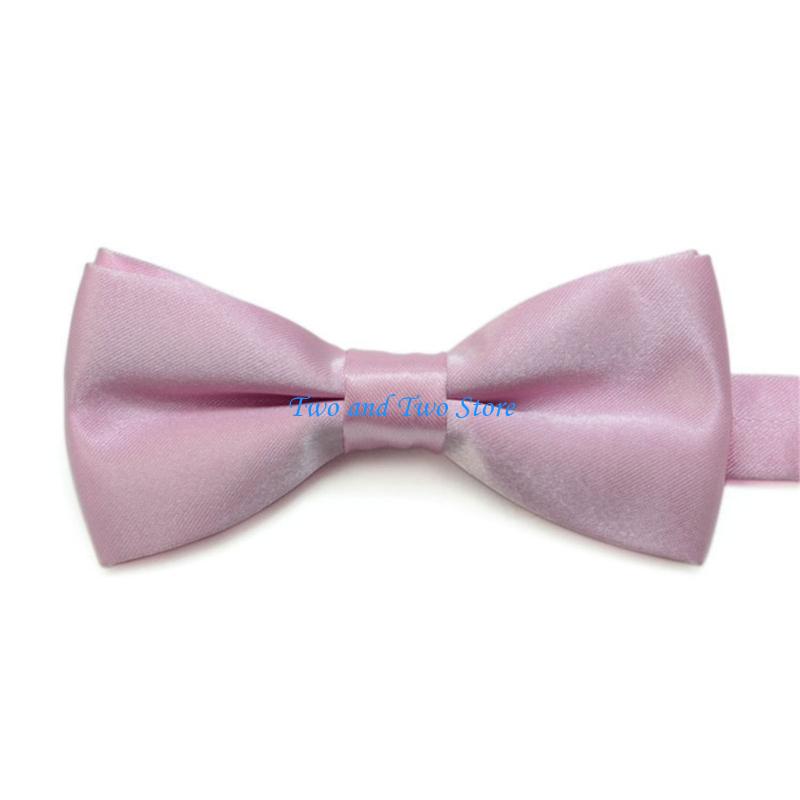 HX6F Kids Double Layer BowTie For School Event Birthday Party Soft Polyester Adjustable Neckband for Children Formal Occasion
