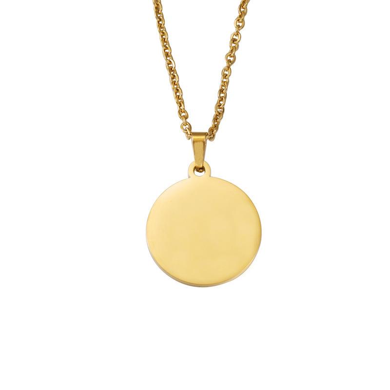 10pcs Stainless Steel chain round Tag Necklaces Blank Mirror Polished for Engraving Statement Jewelry Making Metal Circle