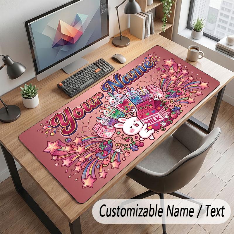 Celebration Theme Customized Mouse Pad Personalized Print Name Text Desk Mat For Home Office Table Decor