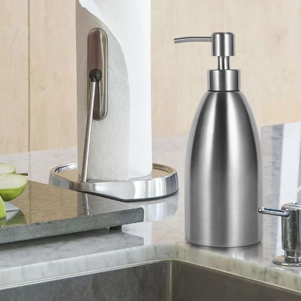 Refillable Stainless Steel Soap Dispenser 500ml Liquid Soap Container Shower Gel Bottles  Office