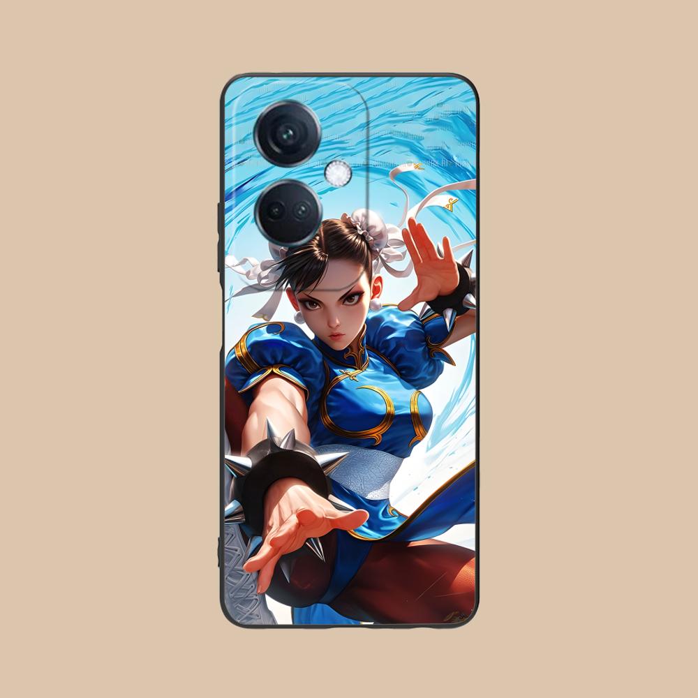 

Street Fighter Chunli Phone Case for OPPO Reno 14 13 12 11 10 9 8 7 6 5 F T Pro 5G Colorful Printing Cover Cover Pretty Luxury OPPO Reno14
