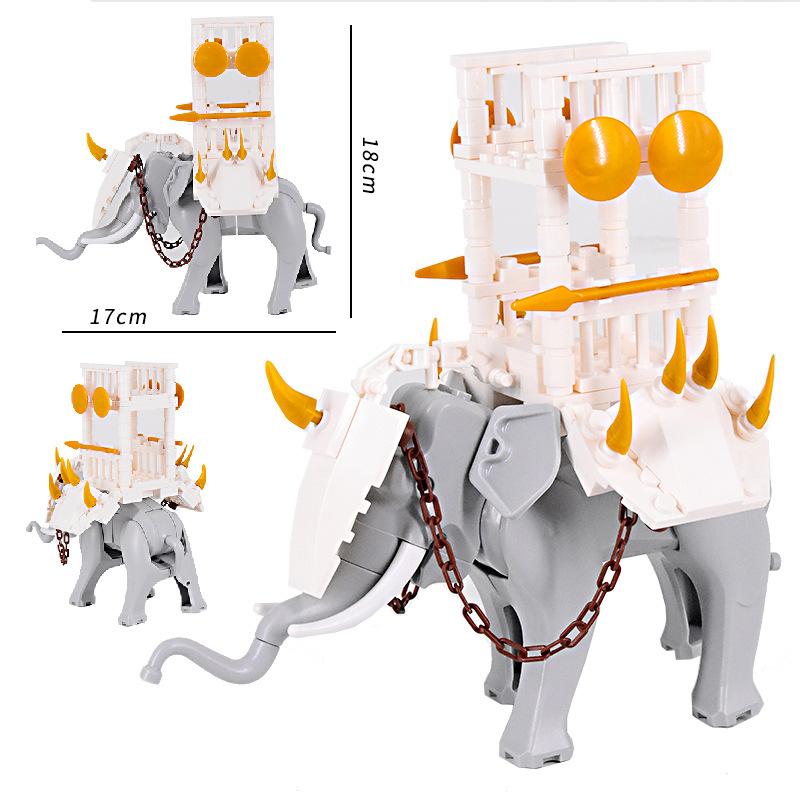 Military-Style Superior-Grade Moc First-Class Middle Ages War-Horse High-Standard Chariot Premium-Quality War Top-Grade Elephant High-Standard