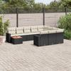 Vidaxl 11-Cz. Garden Lounge Set, Cushions Black Rattan Pe