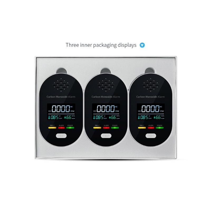 High Sensitivity Carbon Monoxide Alarm Integrated Temperature Moisture Sensors And 85dB Alerts System for Home Office