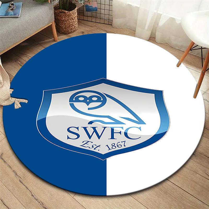 

Круглий килим Sheffield Wednesday Football Club, Килимок для вітальні, спальні, дивана, ігрової кімнати, Нековзкий килимок для підлоги 80cmx80cm