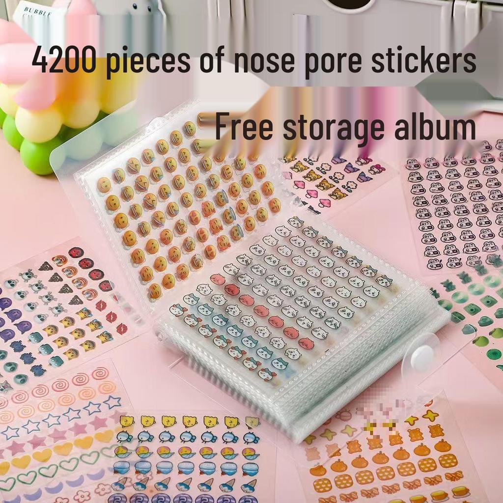 Mini Nose Gaga 7200-Sticker Book: Laser Star Decorations, Waterproof Album, Cute Small Stickers