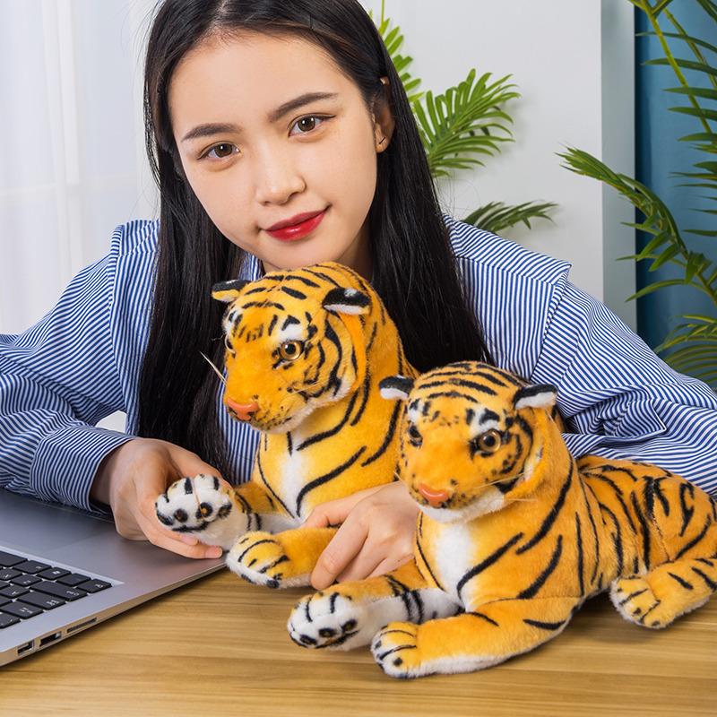 Creative Simulation Animal Lying Down Tiger Doll Plush Toy Siberian Tiger White Tiger Doll Children Soothing Rag Doll