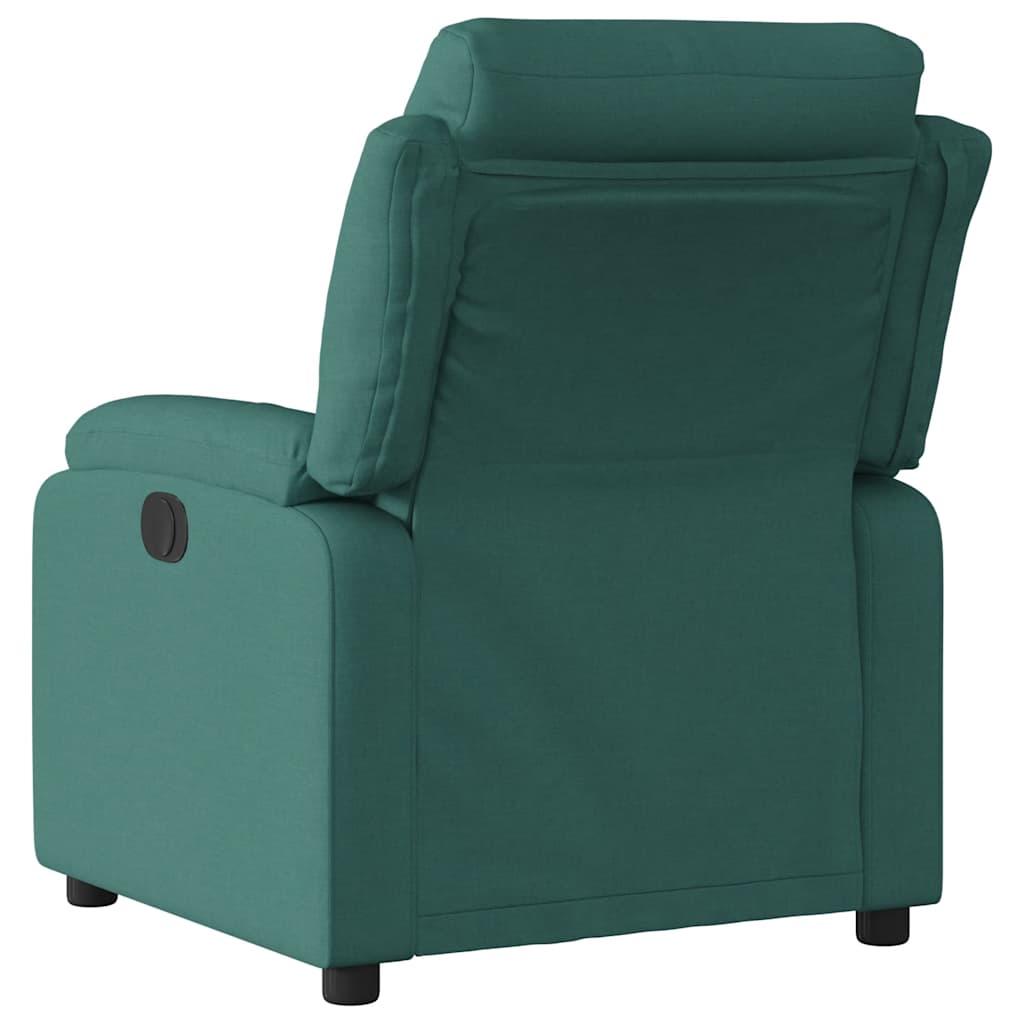 Electric Recliner Chair Dark Green Fabric