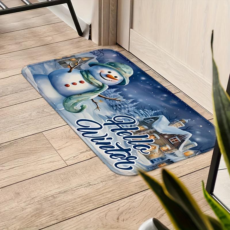 

Рождественский снеговик кухонный коврик домашний декор спальня прихожая балкон коврики ванная комната нескользящий входной коврик рождественские украшения 40x60cm 16x24inch