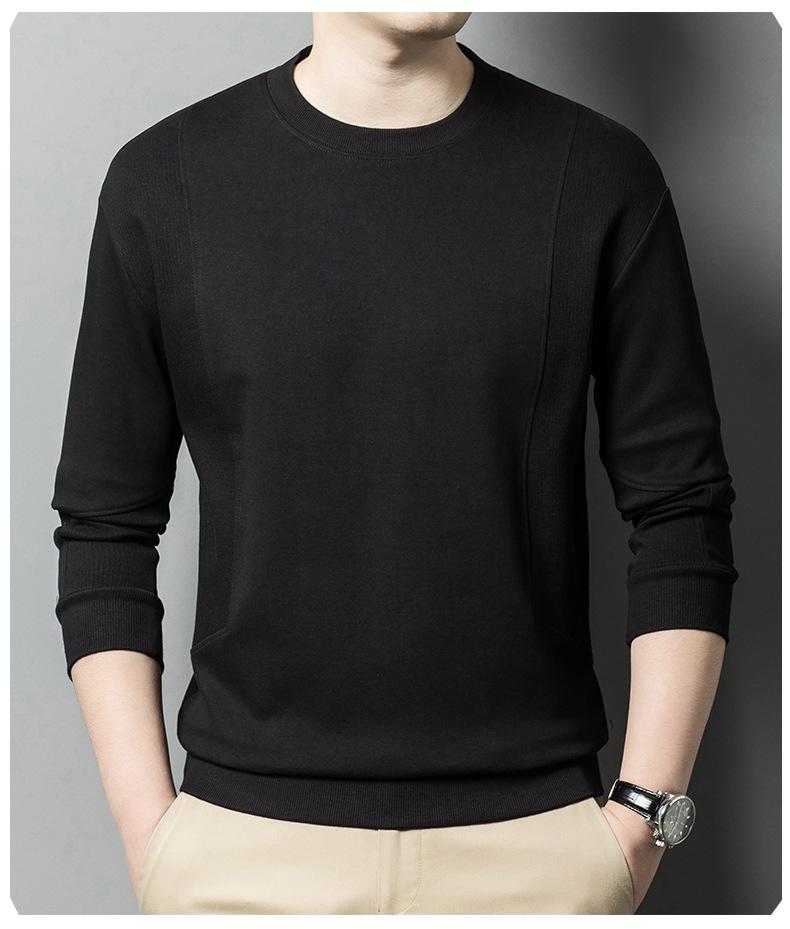 Men's Patchwork Cotton Hoodie - Spring/Autumn Long Sleeve Round Neck Trendy Fashion Top