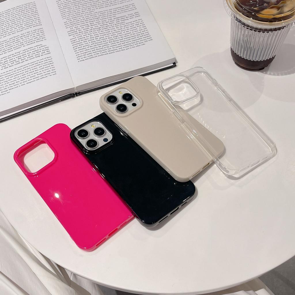 Ins Wind Simple Solid Color Jelly Suitable for iPhone16promax Mobile Phone Case Apple 15 New 14/13 Soft Case