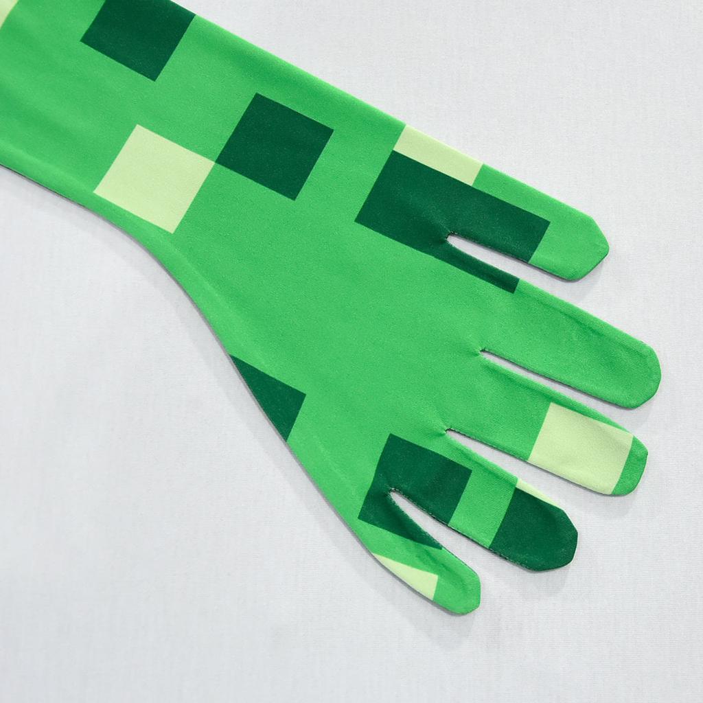 Kids Boys Girls Creeper Long Sleeves Jumpsuit Mask Headgear Sets Halloween Cosplay Costumes Role Play Outfit