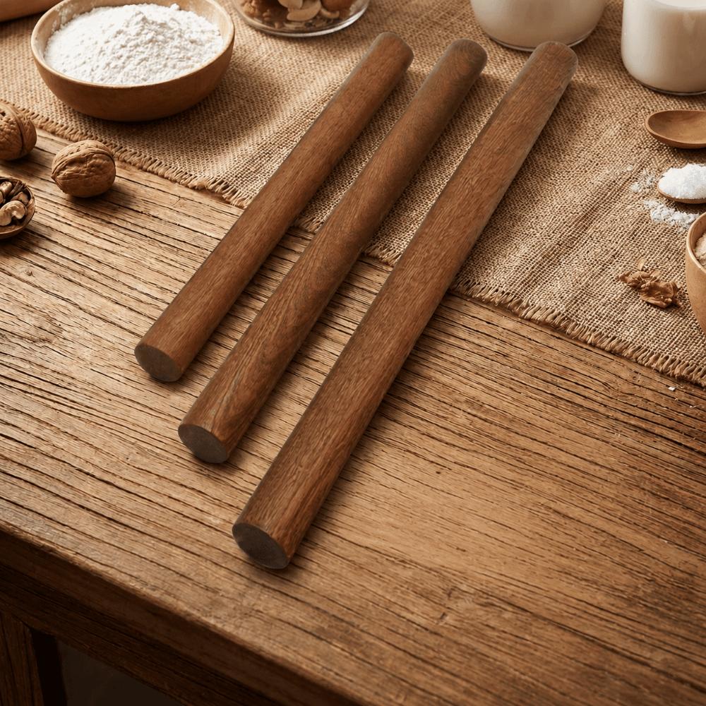 30/40/50cm Rolling Pin Wooden Baking Rolling Stick Pastry Roller Dumpling Making