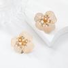 Pinkdudu Minimalist Floral Stud Earrings Gold Plated Zinc Alloy Stud Earrings Flowers with Metallic Veining Earring PD2210