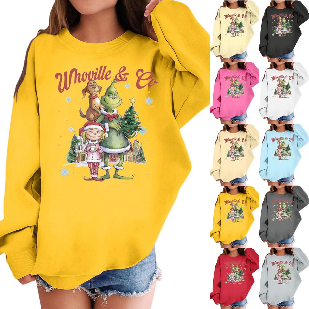 Gyermek Divatos Alkalmi Hosszú ujjú Laza Karácsonyi Mintás Pulóver Kapucnis Pulóver