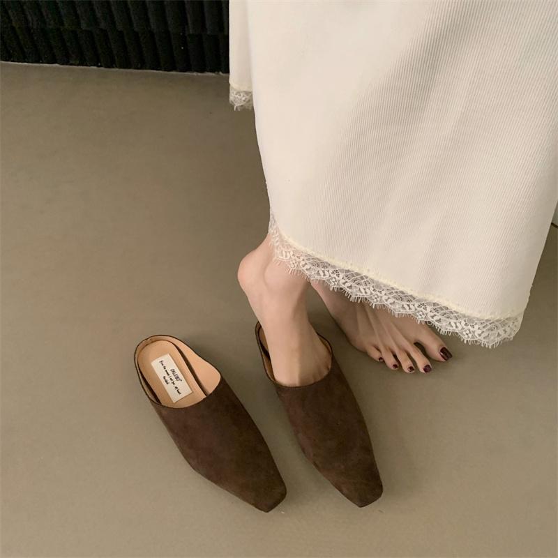 Bailamos Autumn Round Toe Women Slippers New Brand Shallow Slip On Ladies Casual Flat Shoes Soft Dress Slides Mujer