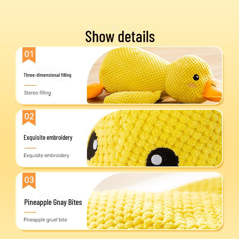 Plüsch Gelbe Ente Kauspielzeug für Hunde & Katzen - Interaktiver Sound & Zahnpflege-Spaß