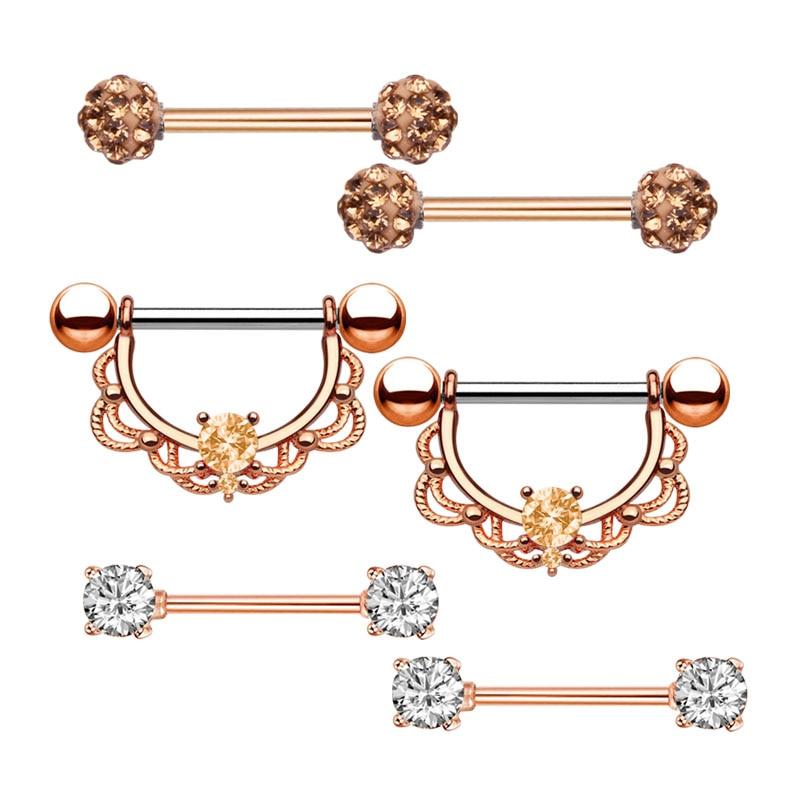 Surgical Steel Heart Nipple Piercing Rings Sets 14G Crystal Tongue Ring Nipple Barbell Lot Sexy Piercing Nipple Body Jewelry