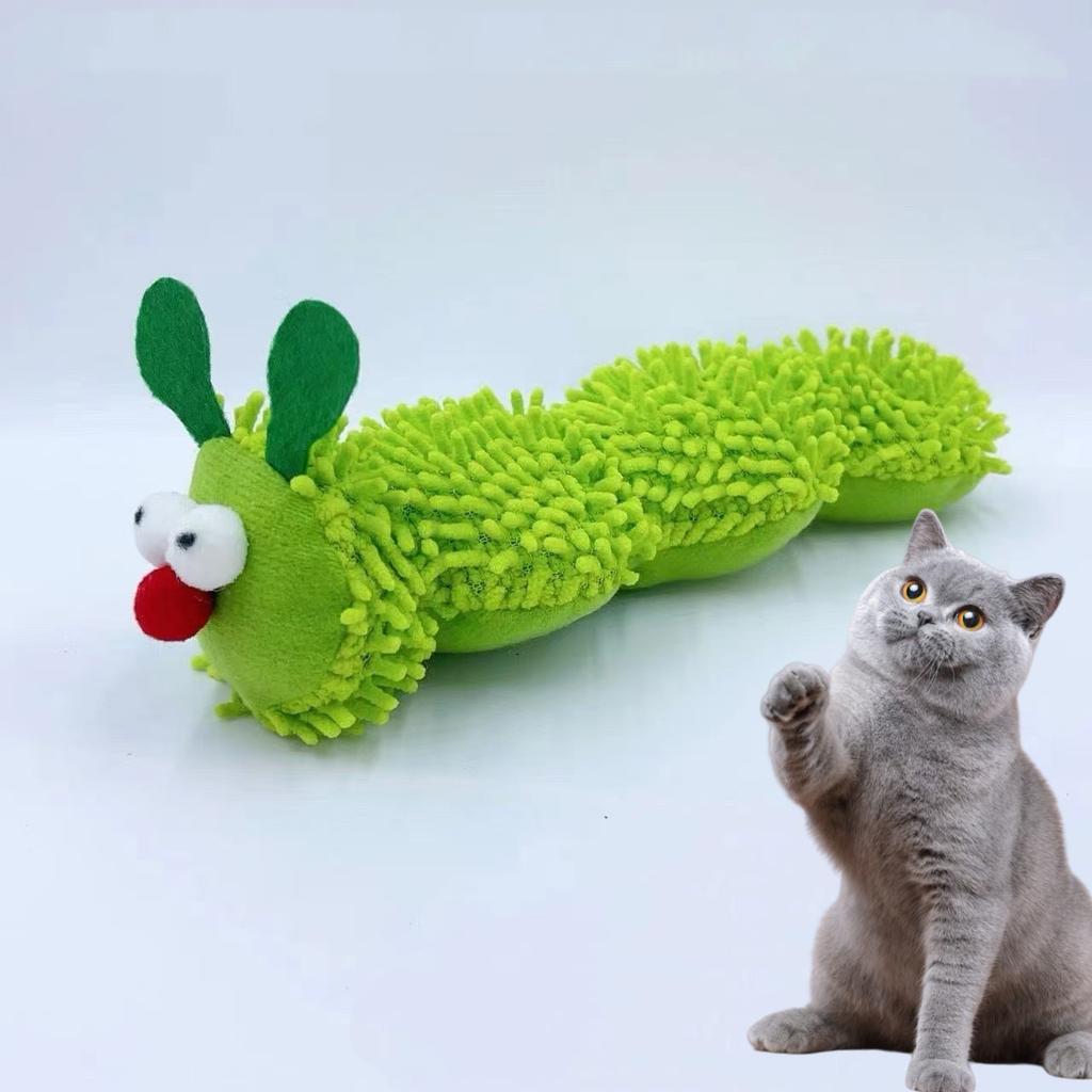 Zabawki dla kotów w kształcie gąsienicy, zawierają kocimiętkę, przyjemność, ulgę w nudzie, interaktywną zabawę