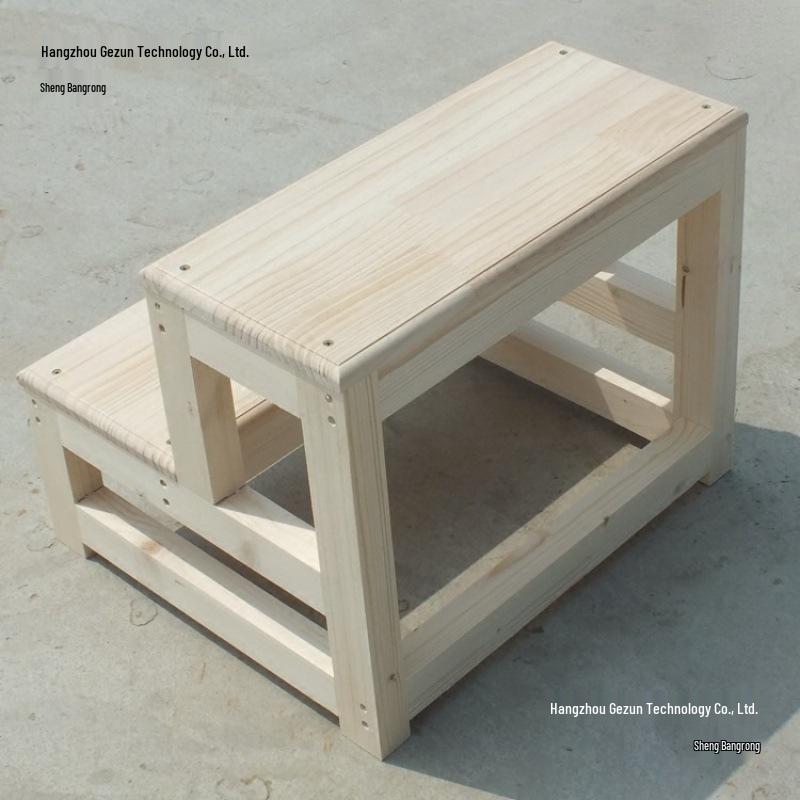 Compact Folding Solid Wood Step Stool & Ladder for Home Use