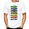 Funny Rainbow RWB Car Print T-Shirt Vintage Summer Men Short Sleeve Old 993 Hypercars Classic White Casual Tops Hip Hop Boy Tees