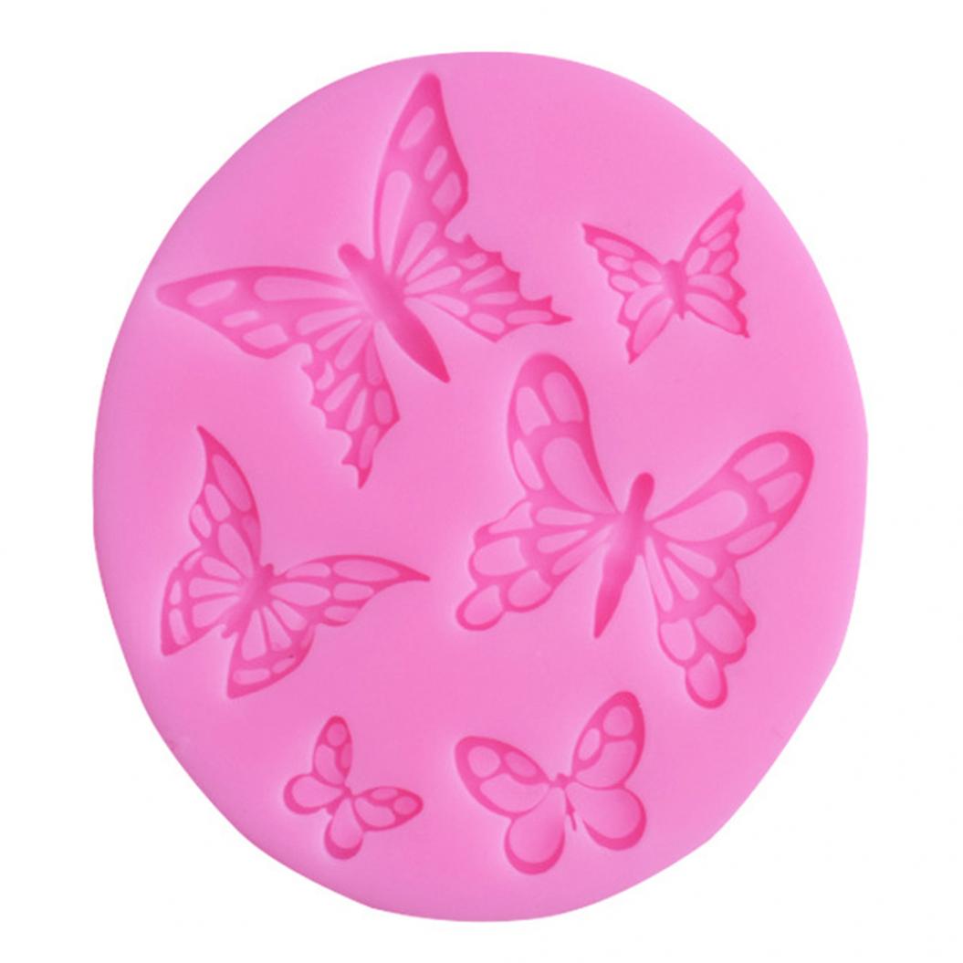 

6 отверстий в форме бабочки, силиконовая форма для желе, сахарная подложка для торта, инструмент для выпечки своими руками MIT розовый