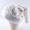 Cute Bronzing Snowflake Pure White Imitation Rabbit Fur Christmas Hat Star Plush Hat Adult Children Party Decorations