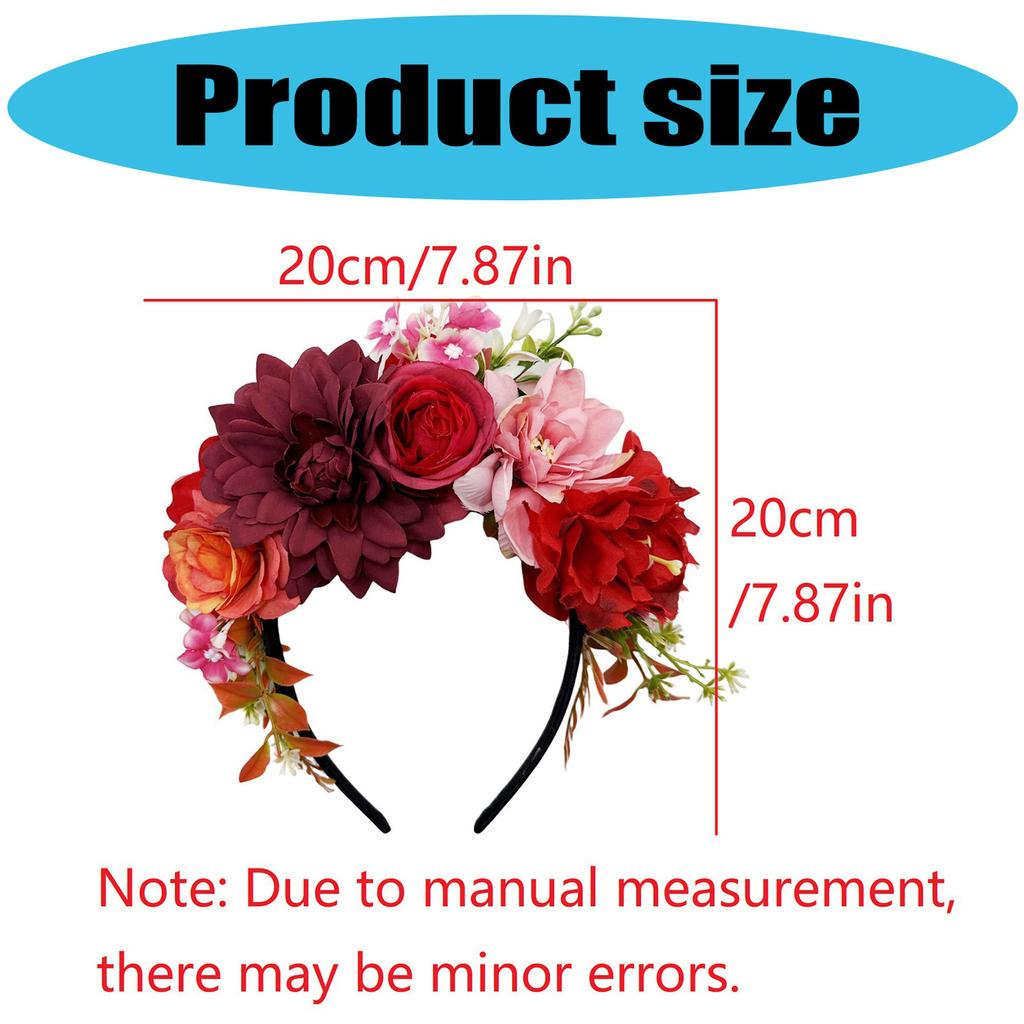 Soft Cloth Floral Headbands For Women Adjustable Hair Band With Realistic Flowers Suitable For Photography Event Weddings
