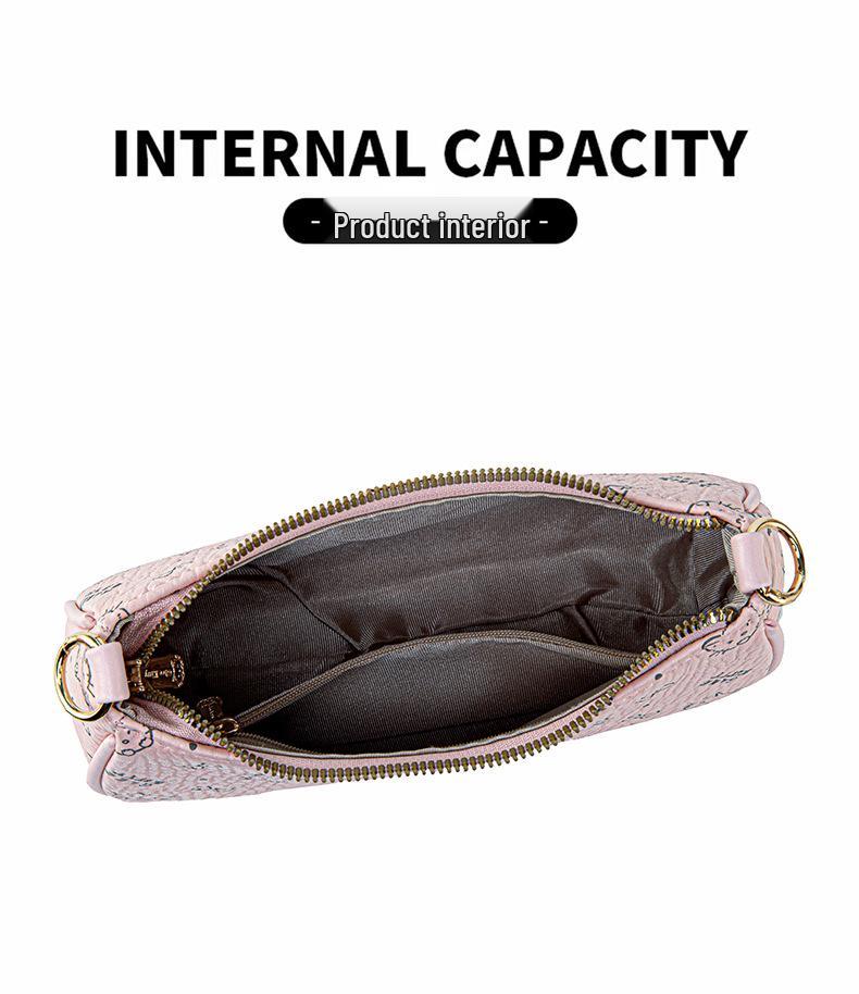 GLEE KITTY 2025 Fashion Dumpling Shoulder Bag - High-End, Simple Print, Commuter Style.