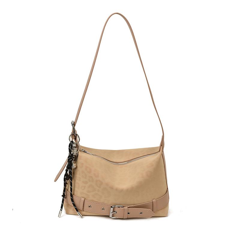 Autumn and winter retro leopard print bag women's new armpit bag trendy versatile commuter versatile texture shoulder bag